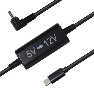 Cavo USB-C a 12V Step-Up con spina a corrente continua ad angolo retto - 5V a 12V cavo convertitore di potenza per router, LED, fotocamera, ventola