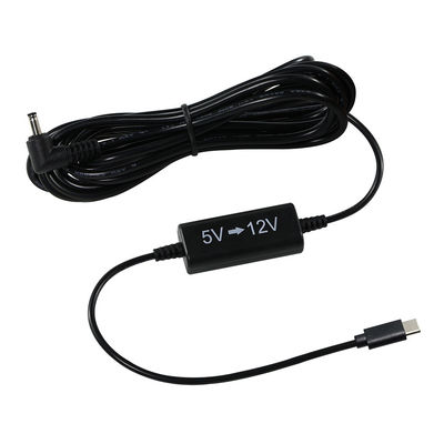 Cavo USB-C a 12V Step-Up con spina a corrente continua ad angolo retto - 5V a 12V cavo convertitore di potenza per router, LED, fotocamera, ventola