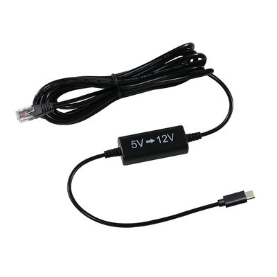Cable USB-C a RJ45 Power Injector -5V a 12V Step-Up Ethernet Adapter per telecamere IP, access point, dispositivi IoT