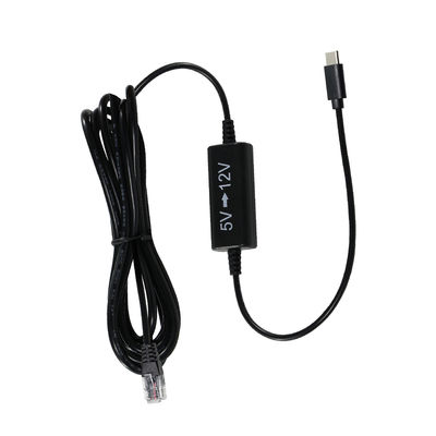 Cable USB-C a RJ45 Power Injector -5V a 12V Step-Up Ethernet Adapter per telecamere IP, access point, dispositivi IoT
