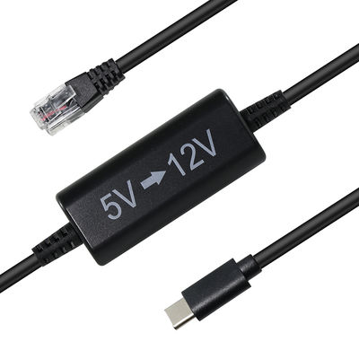 Cable USB-C a RJ45 Power Injector -5V a 12V Step-Up Ethernet Adapter per telecamere IP, access point, dispositivi IoT