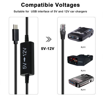 Cable USB-C a RJ45 Power Injector -5V a 12V Step-Up Ethernet Adapter per telecamere IP, access point, dispositivi IoT
