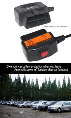 Cavo di alimentazione OBD2 a DC 5.5x2.1mm per Dash Cam - Adattatore cablato ACC/Modalità parcheggio con interruzione intelligente della tensione per DVR auto 12V