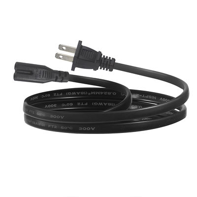 Cavo di alimentazione NEMA 1-15P a IEC C7 - Spina piatta a connettore a 8 per laptop, lettore DVD, console di gioco, piccoli elettrodomestici