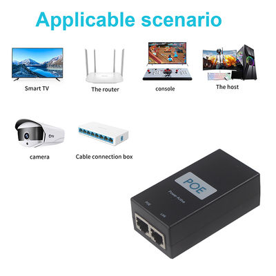 Iniezione PoE attiva desktop - 48V Power Over Ethernet Adapter IEEE 802.3af/at per telecamere IP, AP wireless, telefoni VoIP