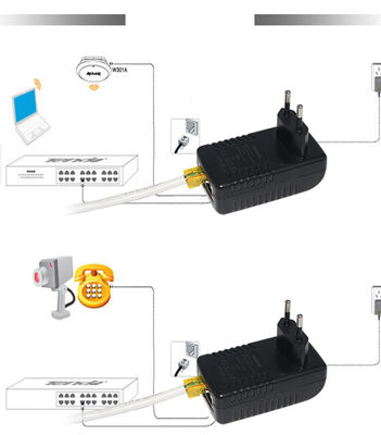 Iniettore PoE 48V EU Plug IEEE 802.3af/at per telecamere IP e AP wireless