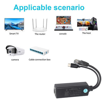 Splitter PoE con uscita USB-C - Convertitore Power Over Ethernet da 48V a 5V/9V/12V per Tablet, Telefono, Raspberry Pi, Dispositivi USB-C