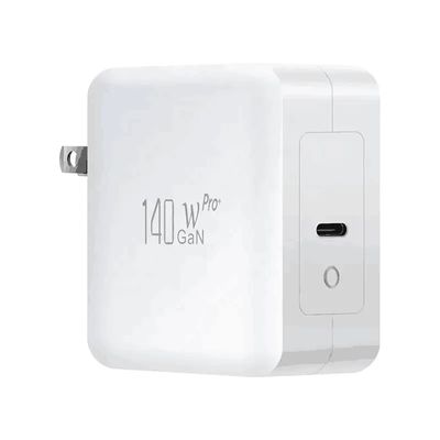 Caricabatterie da parete US a 2 pin con singola porta USB-C, uscita ad alta velocità da 140 W, adattatore di ricarica rapida per laptop/cellulare