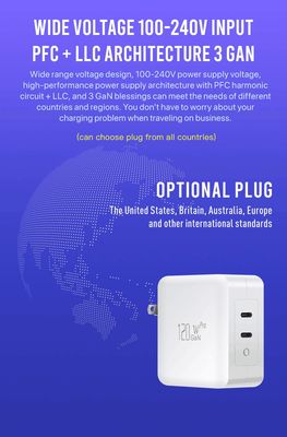Caricabatterie da parete US a 2 pin con singola porta USB-C, uscita ad alta velocità da 140 W, adattatore di ricarica rapida per laptop/cellulare