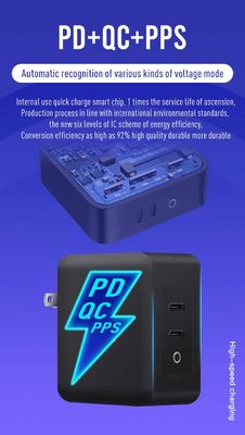 Caricabatterie da parete US a 2 pin con singola porta USB-C, uscita ad alta velocità da 140 W, adattatore di ricarica rapida per laptop/cellulare