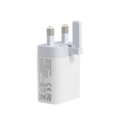 Caricabatterie a parete UK a 2 pin con porte USB-C e USB-A, uscita 20W, adattatore di alimentazione a doppia porta compatto per telefono / tablet