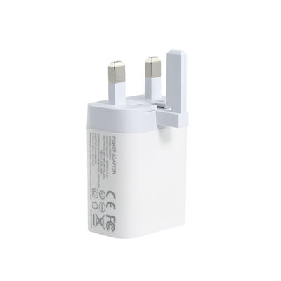 Caricabatterie a parete UK a 2 pin con porte USB-C e USB-A, uscita 20W, adattatore di alimentazione a doppia porta compatto per telefono / tablet
