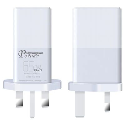 Caricabatterie da parete UK a 2 pin con porte USB-C e USB-A, adattatore di alimentazione a doppia porta ad alta velocità da 65 W per laptop/telefono/tablet