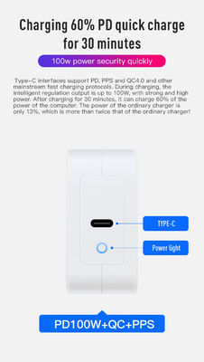 Caricabatterie a muro a 2 pin con porta USB-C, adattatore di alimentazione ad alta velocità da 100W per laptop/tablet/telefono