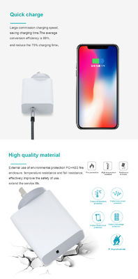 Caricabatterie da muro USB-C a 2 pin AU, Adattatore di alimentazione a uscita rapida da 60 W per laptop, tablet, telefono cellulare