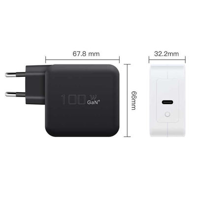 EU 2-Pin USB-C Wall Charger, 100W High-Speed Type-C Power Adapter per computer portatili, tablet e dispositivi mobili