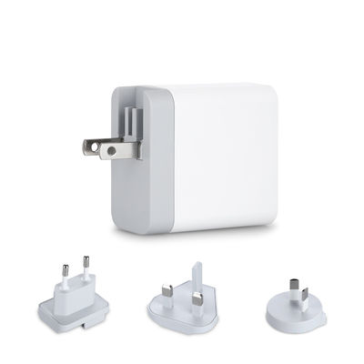 Caricabatterie da muro USB GaN da 60W con spine intercambiabili 4 porte USB-A USB-C