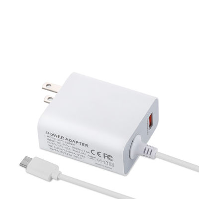 Caricabatterie da parete USB-C US da 60W con cavo fisso, adattatore di alimentazione Type-C ad alta velocità per smartphone, tablet e laptop