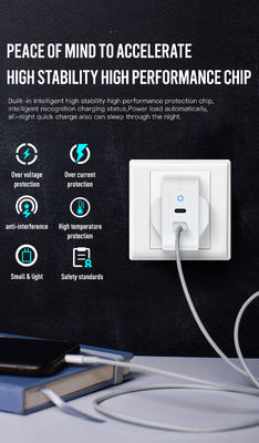 Caricabatterie USB-C UK a 2 pin con doppie porte, adattatore di alimentazione tipo C ad alta velocità da 100 W per laptop, tablet e smartphone