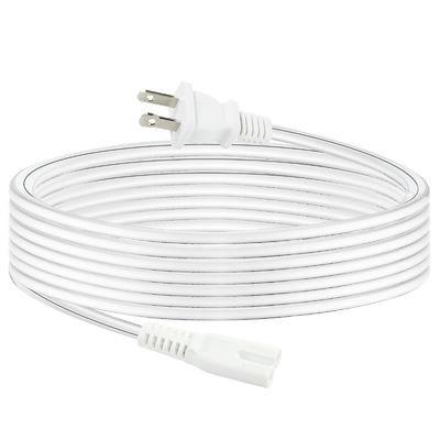 QIUCABLE TV Power Cord - 2Pack 10FT 2 Prong Non Polarized Plug NEMA 1-15P to C7 Figura 8 Corde di alimentazione di ricambio (B0D7RKLTSJ)