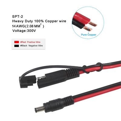 Cable dell'adattatore coassiale SAE a corrente continua - 6Ft 14AWG Disconnessione a rilascio rapido 5.5mmx2.1mm Jack maschile di estensione di potenza con 8mm 2.5mm 3.5mm Adaptatori per l'automotive (B09N3LCJ4F)