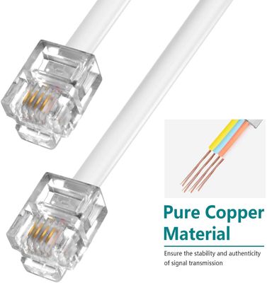 Cavo di prolunga telefonica RJ11 a 4 fili piatto per modem DSL e sistemi di sicurezza