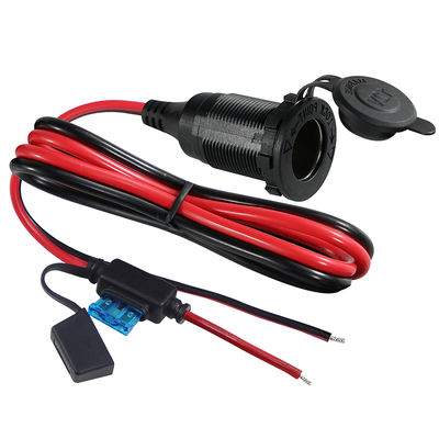 Presa accendisigari 12V 24V a cavo con filo stagnato e fusibile in linea