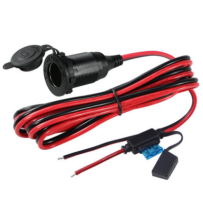 Presa accendisigari 12V 24V a cavo con filo stagnato e fusibile in linea