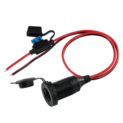 Presa accendisigari 12V 24V a cavo con filo stagnato e fusibile in linea