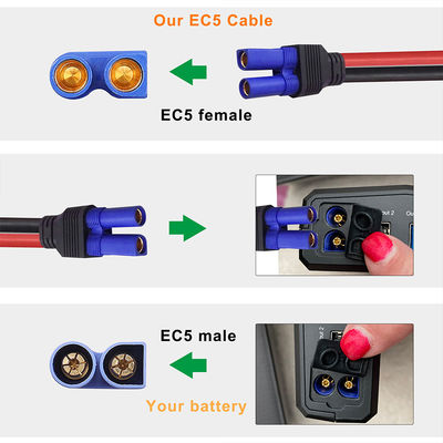 EC5 a 2-Pin Rectangular DC Connector Cable 12AWG per sistemi solari