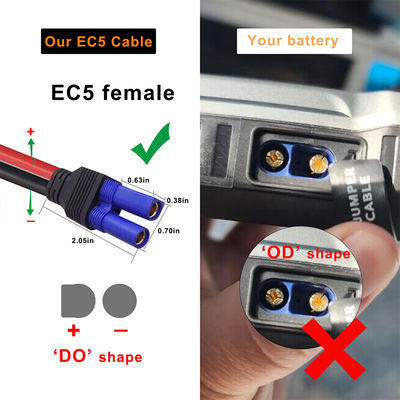 EC5 a 2-Pin Rectangular DC Connector Cable 12AWG per sistemi solari