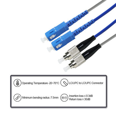 ST a SC Duplex OM3 Multimode Fiber Patch Cable 50/125μm