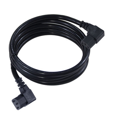 Corde di estensione di alimentazione da C13 a C13 ad angolo retto per il monitor del server PDU