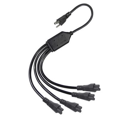 Cavo sdoppiatore di alimentazione NEMA 5-15P a 4 vie IEC C5 per laptop
