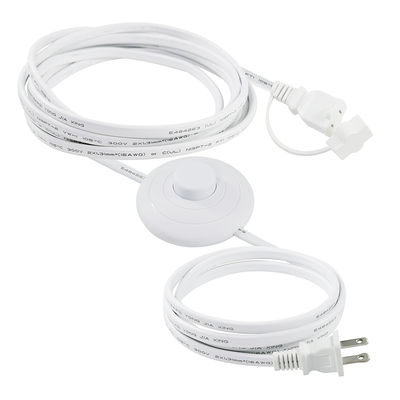Cavo di prolunga con presa di corrente statunitense NEMA 1-15P con interruttore a pedale - Cavo di controllo a gradini in linea per lampada, luce da scrivania, uso domestico