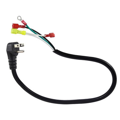 Cavo di alimentazione con spina US 3P ad angolo retto a terminali a forcella/ad anello, cavo precablato a 3 fili 14AWG per amplificatori e apparecchiature audio, 3/6FT