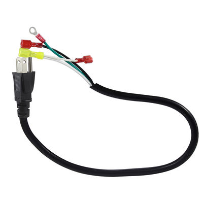 Cavo di alimentazione con spina US 3P ad angolo retto a terminali a forcella/ad anello, cavo precablato a 3 fili 14AWG per amplificatori e apparecchiature audio, 3/6FT