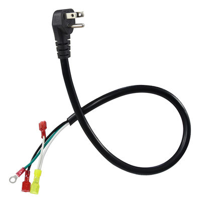 Cavo di alimentazione con spina US 3P ad angolo retto a terminali a forcella/ad anello, cavo precablato a 3 fili 14AWG per amplificatori e apparecchiature audio, 3/6FT