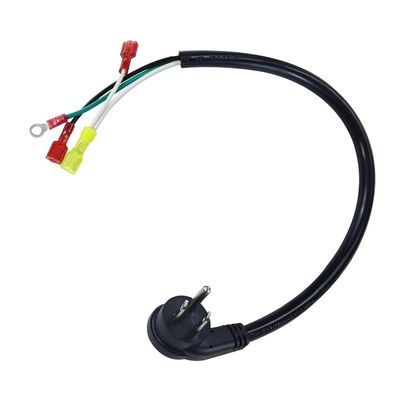 Cavo di alimentazione con spina US 3P ad angolo retto a terminali a forcella/ad anello, cavo precablato a 3 fili 14AWG per amplificatori e apparecchiature audio, 3/6FT