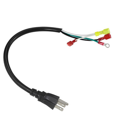 Cavo di alimentazione con spina US 3P ad angolo retto a terminali a forcella/ad anello, cavo precablato a 3 fili 14AWG per amplificatori e apparecchiature audio, 3/6FT