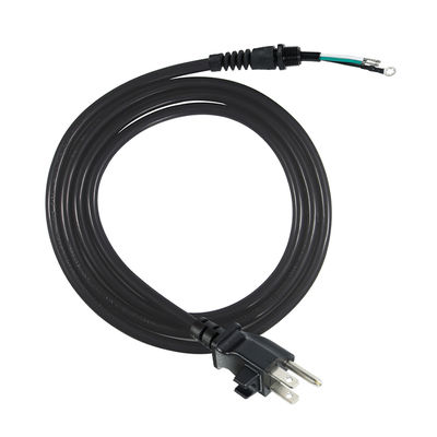Prolunga con estremità aperta a 3 poli, spina NEMA 5-15P a filo scoperto, cavo di alimentazione 14AWG con clip fermacavo antistrappo, per uso interno/esterno