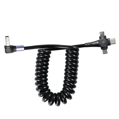 Cable in nylon intrecciato veloce USB C 3.0 Tipo C 3 in 1 carica in bobina