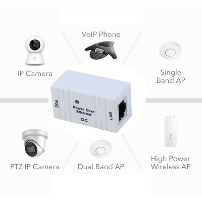 Iniettore POE 1xLAN Porta 10/100/1000mbps Power Over Ethernet 12V 1A