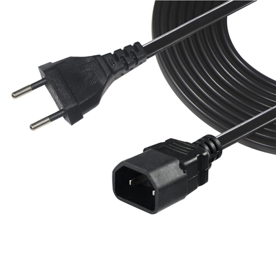 EU Plug To IEC C18 Power Cord 2-Pin European AC Cable per adattatore per computer portatili, amplificatore audio, proiettore, stampante, 250V 2.5A