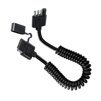 Cavo di prolunga per luci rimorchio a spirale a 4 pin, impermeabile, 1,2 m, nero