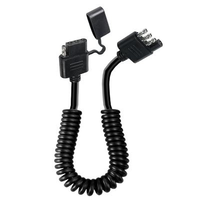 Cavo di prolunga per luci rimorchio a spirale a 4 pin, impermeabile, 1,2 m, nero