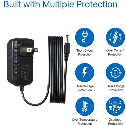 Adattatore di alimentazione US Plug 12V 1A, ingresso CA 100-240V