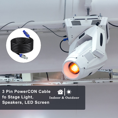 Cavo di prolunga PowerCON - Cavo di alimentazione CA a 3 pin con bloccaggio per illuminazione da palco, apparecchiature audio, distribuzione di energia per eventi