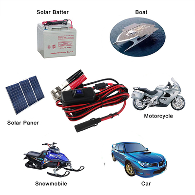 Cavo batteria da SAE a morsetto a coccodrillo con fusibile e interruttore in linea - Cavo di prolunga di alimentazione a 12V per solare, automotive, fai da te