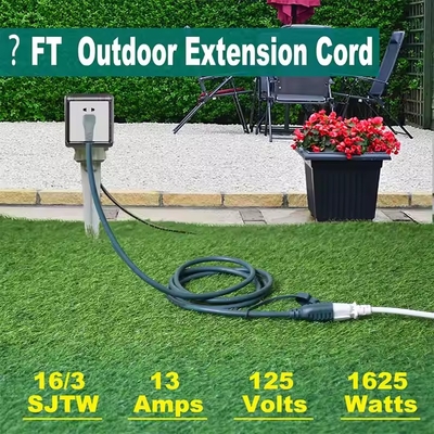 Prolunga NEMA 5-15P a 5-15R ad angolo retto verde - Spina a basso profilo a 90° con cappuccio antipolvere (14AWG, 6 piedi)